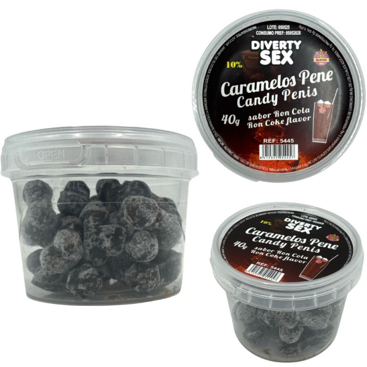 Diablo Picante - 20 Caramelos Con Forma de Pene Con Sabor Ron Cola