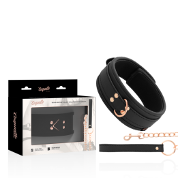 Coquette Chic Desire - Colar de Couro Fantasy Vegan Com Ala e Forro de Neoprene