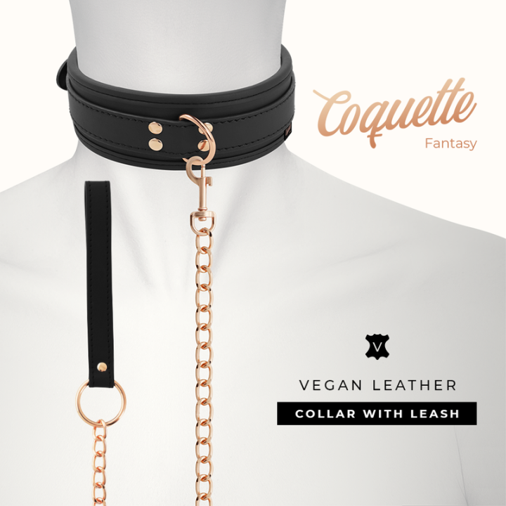Coquette Chic Desire - Fantasy Vegan Leather Collar With Neoprene Lining