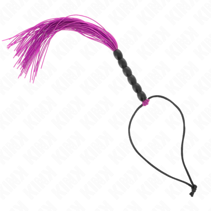 Kink - Mini Chicote de Silicone Com 6 Contas Roxas 26 cm