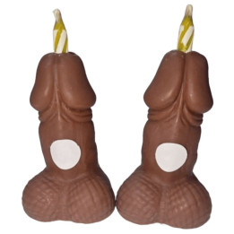 Diablo Picante - Penis-Geburtstagskerzen Mit Zahlen, Dunkelt, 2 Stück