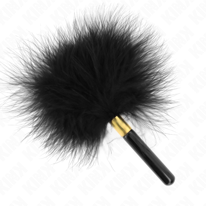 Kink - Schwarz-Gold Metall Kitzelfedern 18 cm