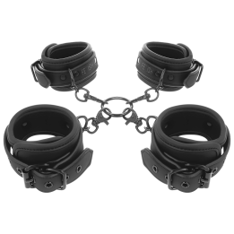 Fetish Submissive - Ensemble de Menottes Pour Mains et Chevilles Avec Doublure en Noprène