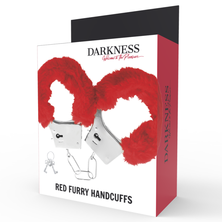 Darkness - Menottes en Métal Doublées Rouges