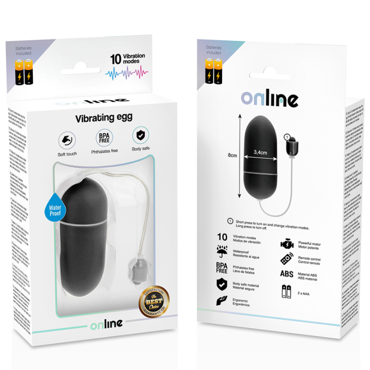 Online - Huevo Vibrador Waterproof Negro
