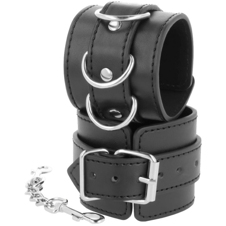 Darkness - Menottes de Cheville Ajustables en Cuir Noir
