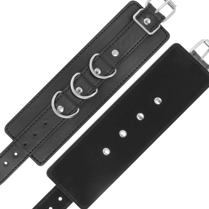 Darkness - Schwarze Verstellbare Leder-Knöchel-Handschellen