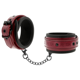 Fetish Submissive Dark Room - Menottes en Cuir Végan Avec Doublure en Néoprène