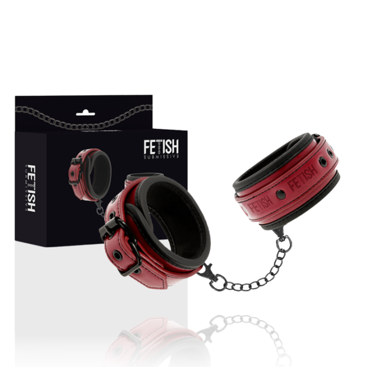 Fetish Submissive Dark Room - Algemas de Couro Vegano Com Forro de Neoprene
