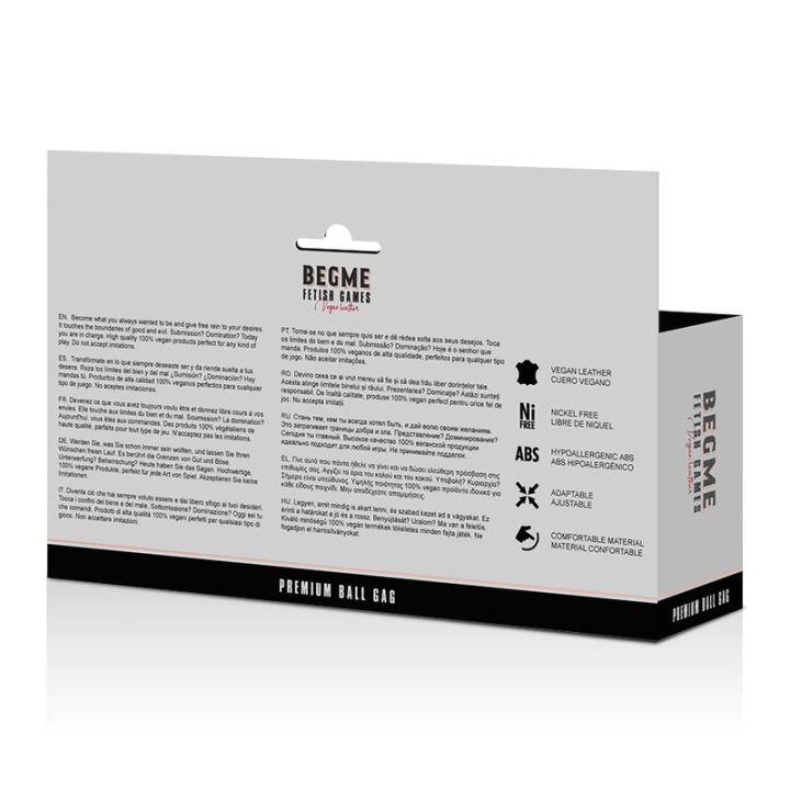 Begme - Black Edition Ball Gag Weganska Skora
