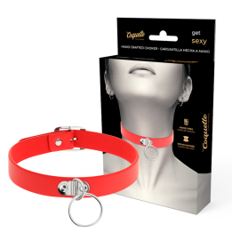 Coquette Chic Desire - Collana in Pelle Vegana Rossa Accessorio Fetish Donna
