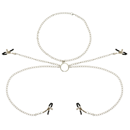 Ohmama Fetish - 4 Pinzas Pezones Con Collar de Cadenas