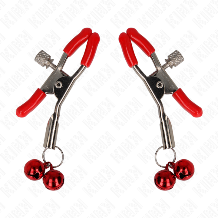 Kink - Red Double Bell Nipple Clamp Red 6 cm