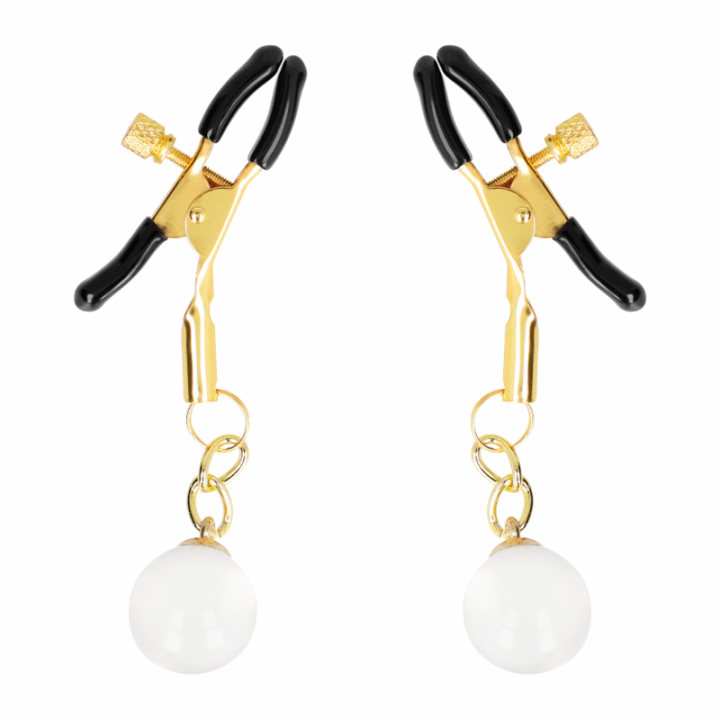 Kink - Glasperlen-Nippelklammern Gold 6 cm