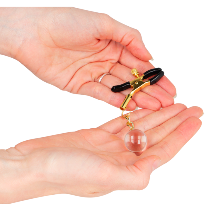 Kink - Glass Bead Nipple Clamps Gold 6 cm
