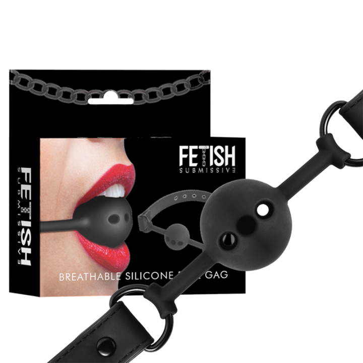 Fetish Submissive Bondage - Mordaça de Bola de Silicone Respirável