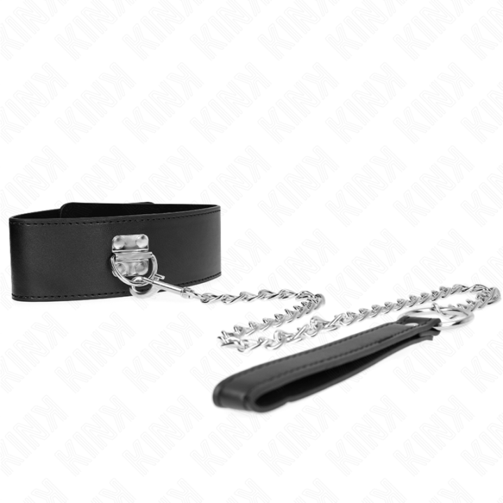 Kink - Necklace With Belt 65 cm With Wide Black Strap Adjustable 33.5-41 cm x 5 cm
