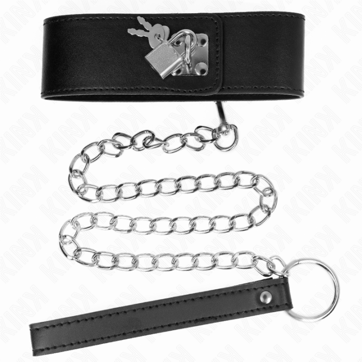 Kink - Collar Con Correa 65 cm Ancho Negro Ajustable 33.5-41 cm x 5 cm