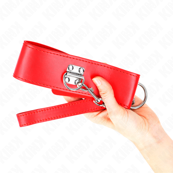 Kink - Collar Con Correa 65 cm Ancho Rojo Ajustable 33.5-41 cm x 5 cm