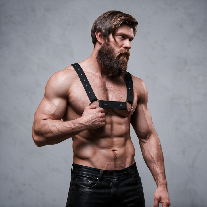 Fetish Submissive Attitudine - Imbracatura Sportiva Regolabile in Neoprene Per Uomini