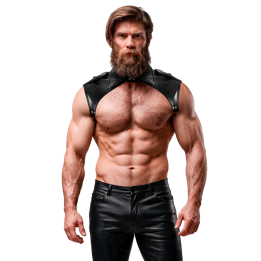 Fetish Submissive Attitude - Mens Brigade Adjustable Eco-Leather Neck Harness