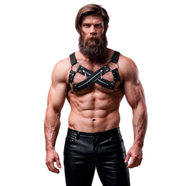 Fetish Submissive Attitude - Verstellbarer Neopren-Brustgurt Mit Cross-Over-Bulldog-Reissverschluss Für Mnner
