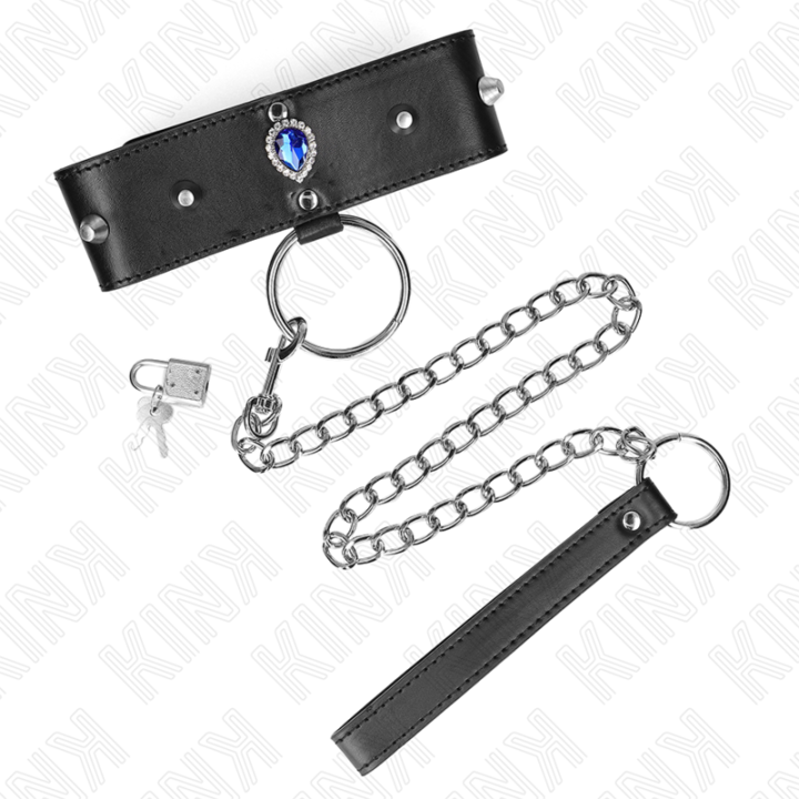 Kink - Necklace 65 cm With Strap With Blue Diamonds Adjustable 36-43 cm x 5 cm