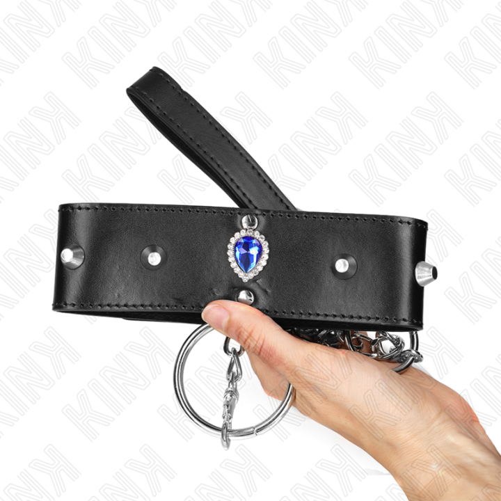 Kink - Necklace 65 cm With Strap With Blue Diamonds Adjustable 36-43 cm x 5 cm