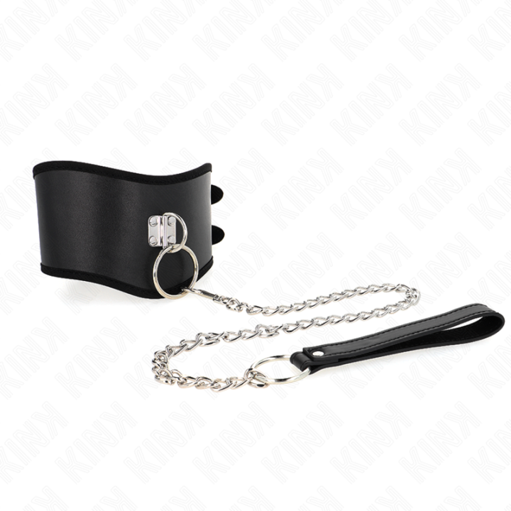 Kink - Collar Con Correa 65 cm Ancho Negro Ajustable 40-55 cm x 10 cm
