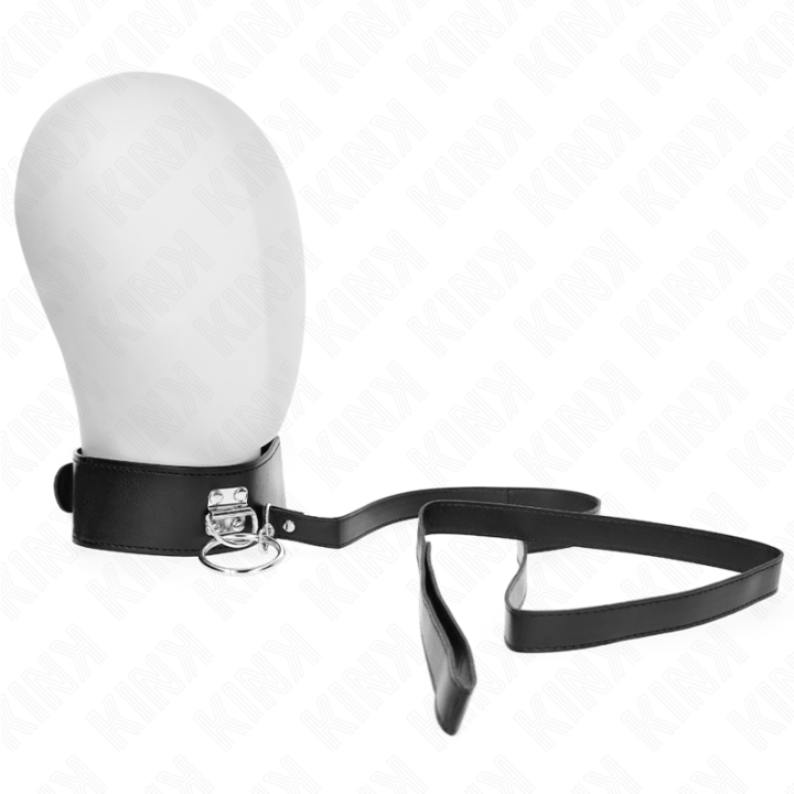 Kink - Studded Leash 116 cm Collar With Leatherette Strap 50 x 5 cm