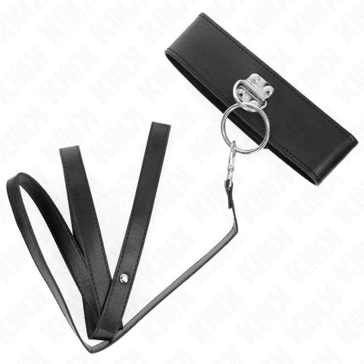 Kink - Studded Leash 116 cm Collar With Leatherette Strap 50 x 5 cm