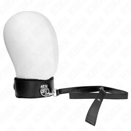 Kink - Colar Com Trela 116 cm Com Pregos Prata Modelo 4 Preto Ajustável 40-48 cm x 6 cm