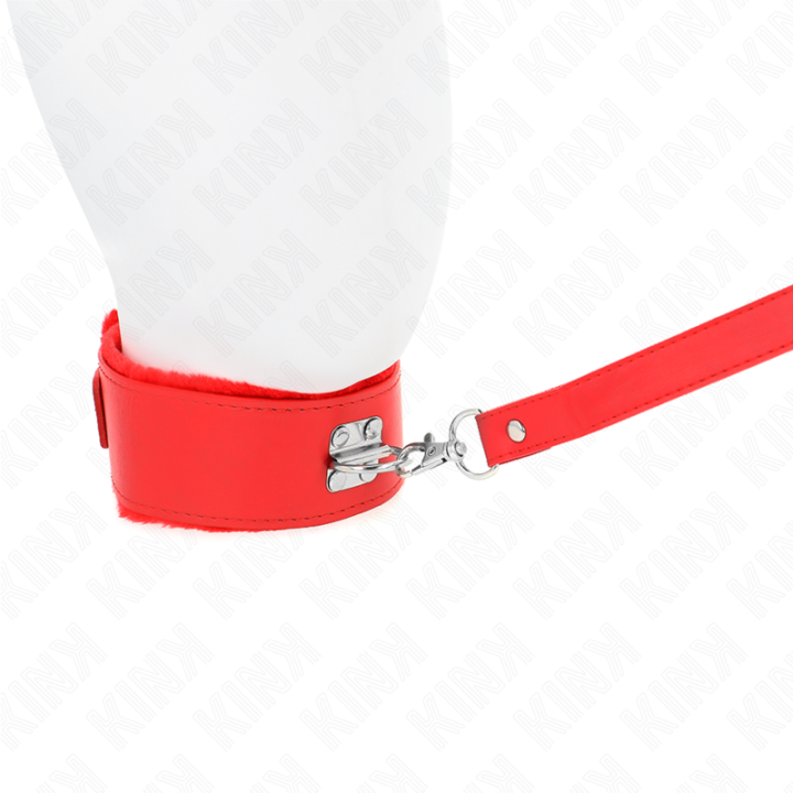 Kink - Colar Com Trela 116 cm Com Pregos Prata Modelo 4 Vermelho Ajustável 40-48 cm x 6 cm