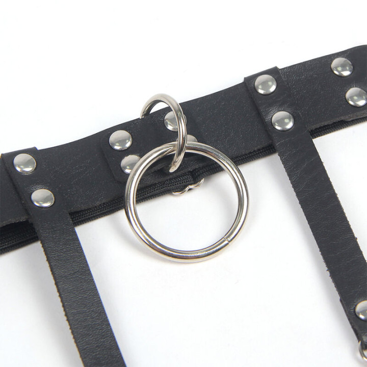 Subblime - 953744 Jarretelle Punk en Cuir Ajustable Noir Taille Unique