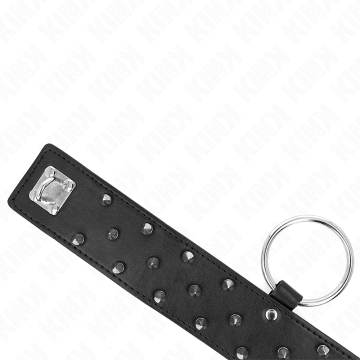 Kink - Colar Com Trela 65 cm Com Pregos Prata Modelo 5 Ajustável 36-43 cm x 5 cm