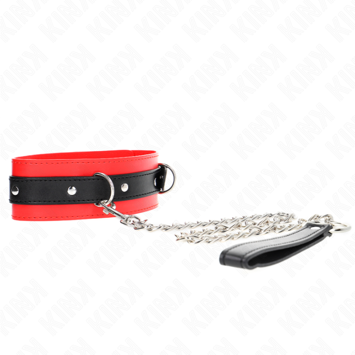 Kink - Collier Avec Ceinture 65 cm Avec Sangle Rouge 54 x 4,5 cm
