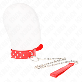 Kink - Collier Rivet Anneau Avec Ceinture 65 cm Rouge Ajustable 36-50 cm x 3,8 cm