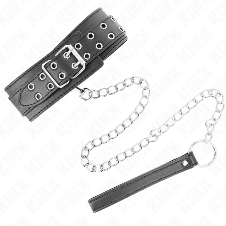 Kink - Necklace With Strap 65 cm Silver Buckles Adjustable 33-46 cm x 5.5 cm