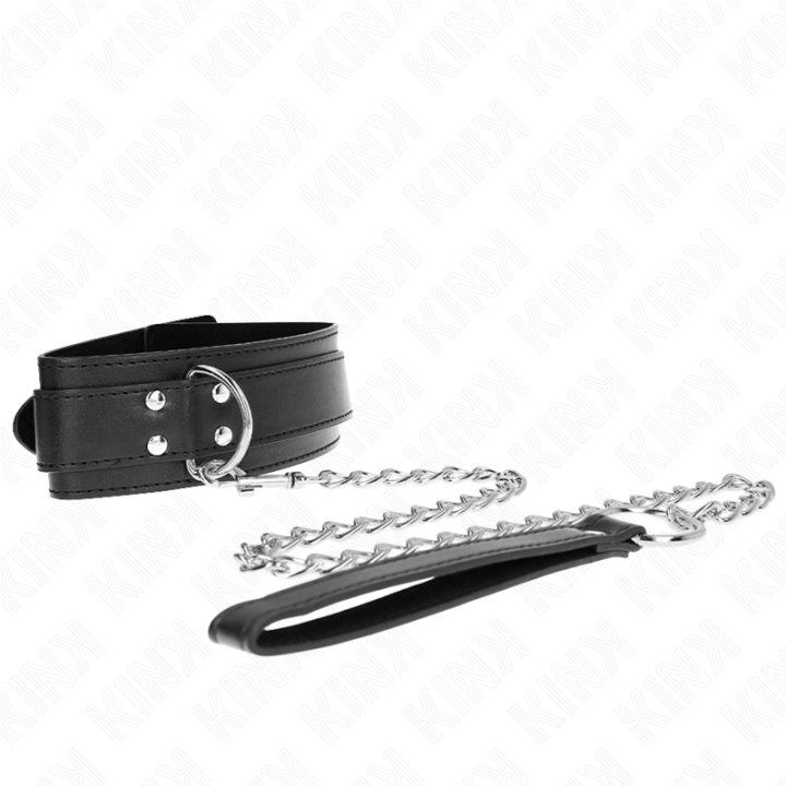 Kink - Collar Con Correa 65 cm Hebillas Plateadas Ajustable 33-46 cm x 5.5 cm