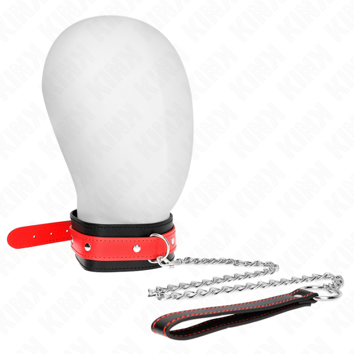 Kink - Collar Con Correa 65 cm Rojo Ajustable 36-43 cm x 5 cm