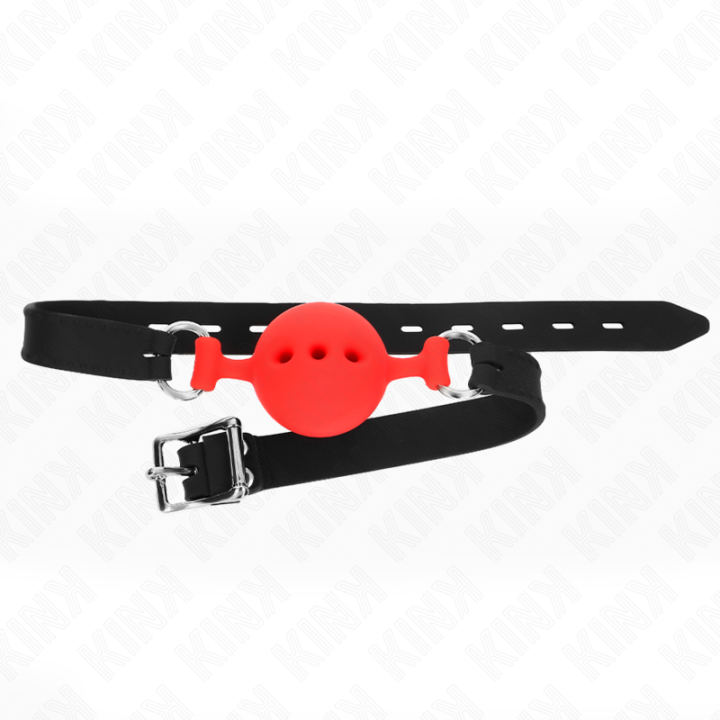 Kink - Full Silicone Gag 55 x 2 cm With 4.5 cm Ball Size m Red Adjustable 35-51 cm