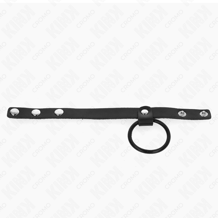 Kink - Silicone Penis Ring 3.8 cm And Leather Ball Divider 22 x 1.5 cm