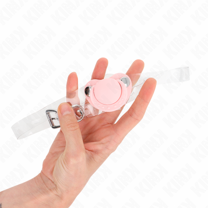 Kink - Gag en Forme de Sucette Rose 5,5 x 4 cm Ajustable 43-60 cm
