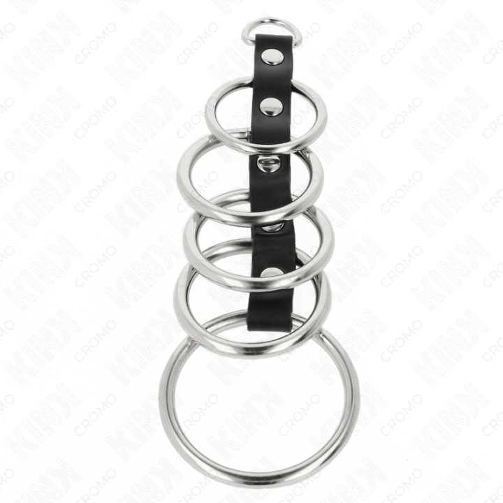 Kink - 5 Anéis de Metal de 3,2 cm a 5 cm Conectados Por Couro