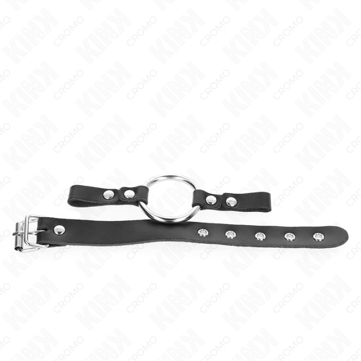 Kink - Anel de Couro Para Pênis Com Fecho de Fivela 22 x 2 cm Com Anel de Metal 4 cm