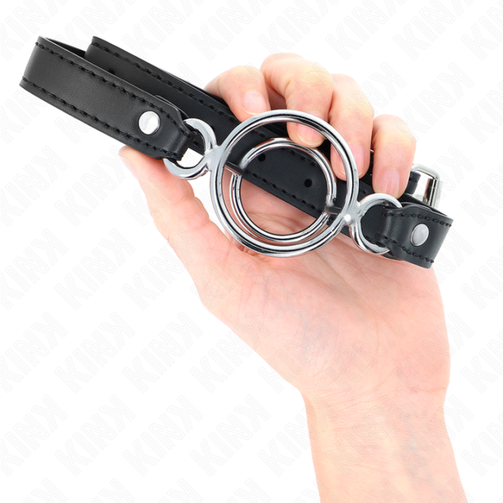 Kink - Bavaglio Con o-Ring Multipli 5 cm Nero 63 x 2,5 cm