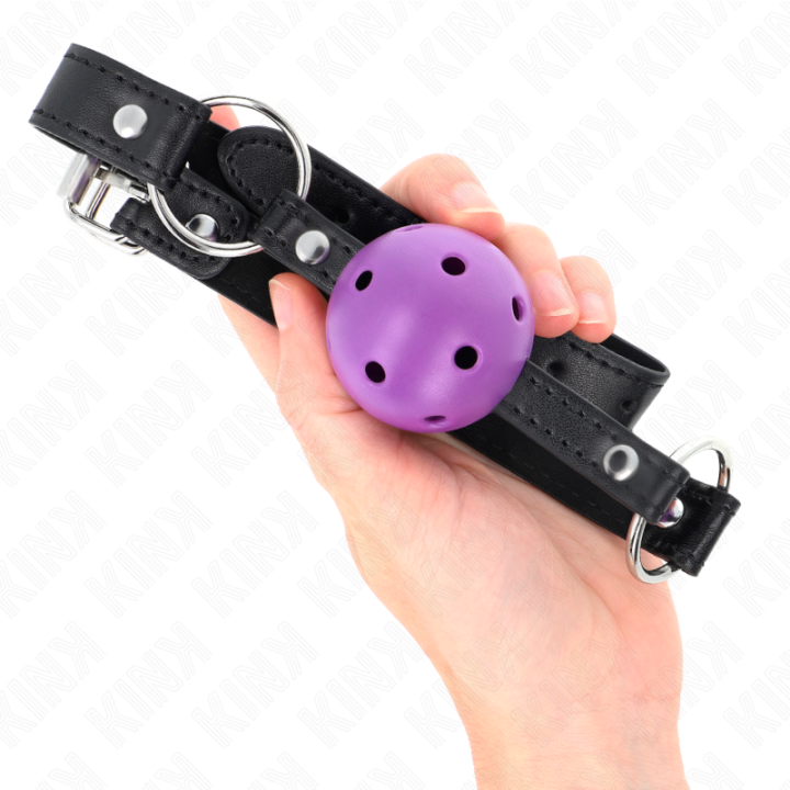 Kink - Bola Roxa Duro Oca 4,5 cm Mordaça 63,5 x 2 cm