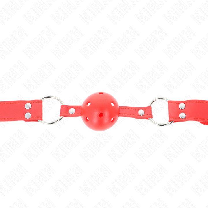 Kink - Complete Red Hollow Hard Ball Gag 62 x 2 cm