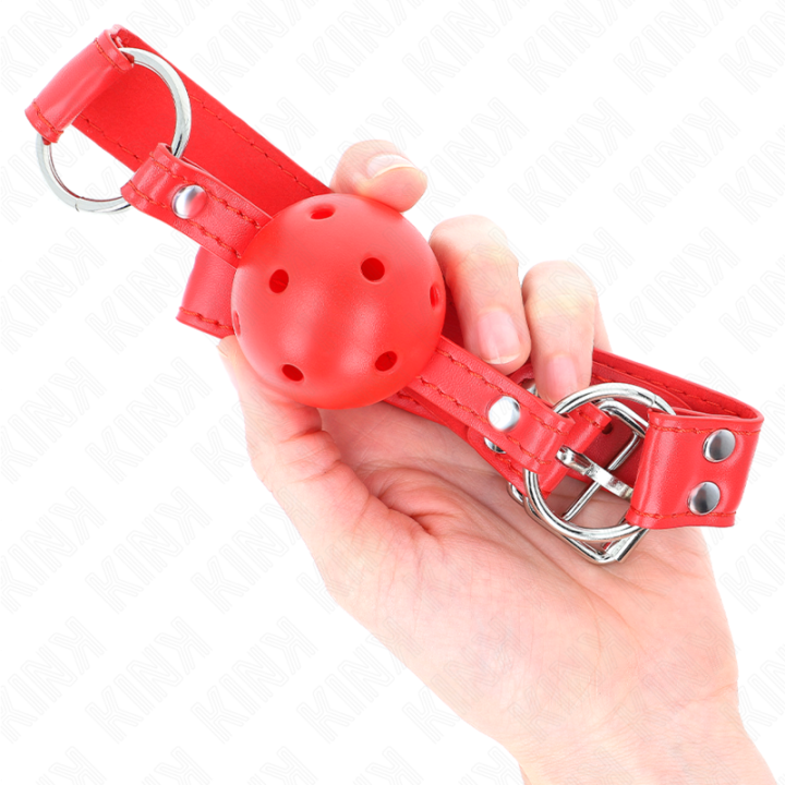 Kink - Ball Gag Completo Rosso Cavo Duro 62 x 2 cm