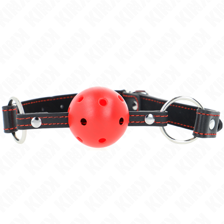Kink - Hollow Hard Red Ball Gag Model 2 65 x 2.5 cm